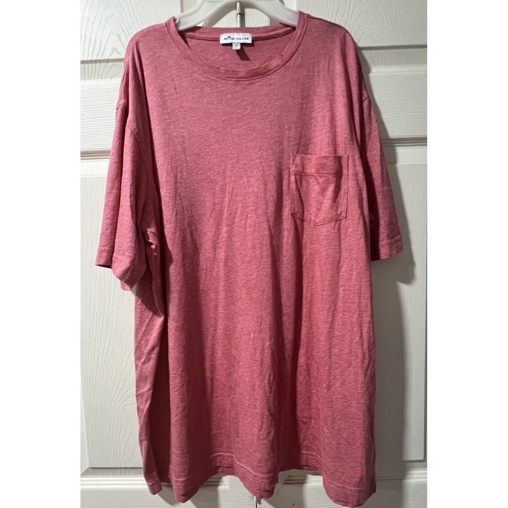 Peter Millar Seaside Shirt Men's XL REDISH Pink Pocket Cotton Tee Golf